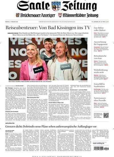 Titelbild der Ausgabe 26/2026 von Saale Zeitung. Diese Zeitschrift und viele weitere Zeitungsabos als Abo oder epaper bei United Kiosk online kaufen.
