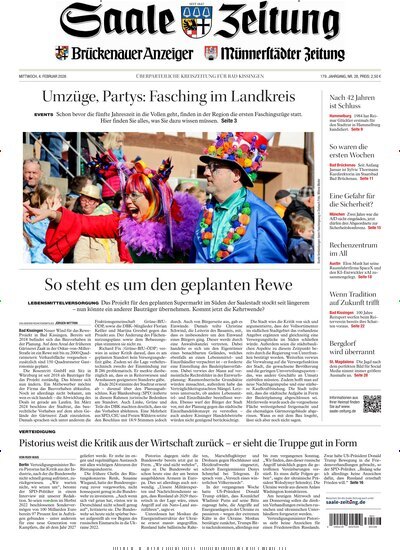 Titelbild der Ausgabe 28/2026 von Saale Zeitung. Diese Zeitschrift und viele weitere Zeitungsabos als Abo oder epaper bei United Kiosk online kaufen.