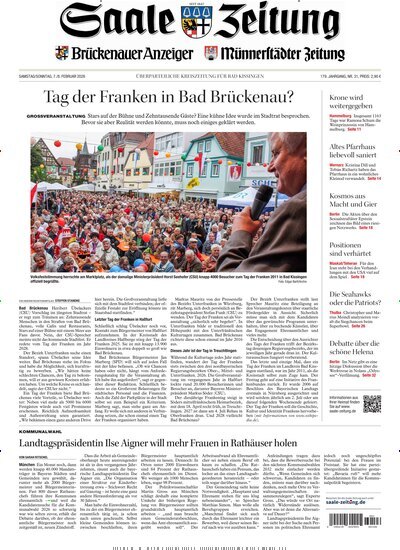 Titelbild der Ausgabe 31/2026 von Saale Zeitung. Diese Zeitschrift und viele weitere Zeitungsabos als Abo oder epaper bei United Kiosk online kaufen.