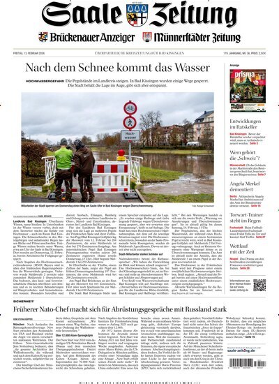 Titelbild der Ausgabe 36/2026 von Saale Zeitung. Diese Zeitschrift und viele weitere Zeitungsabos als Abo oder epaper bei United Kiosk online kaufen.