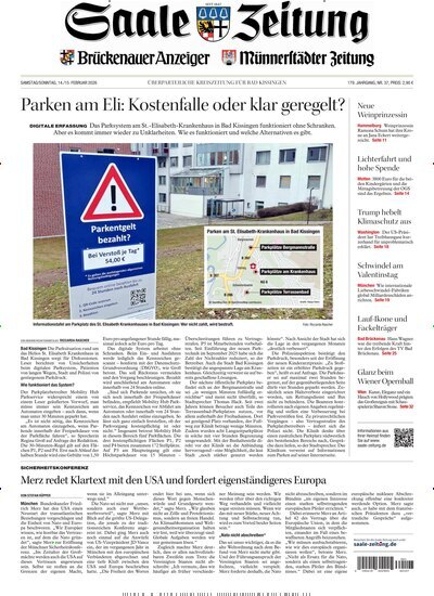 Titelbild der Ausgabe 37/2026 von Saale Zeitung. Diese Zeitschrift und viele weitere Zeitungsabos als Abo oder epaper bei United Kiosk online kaufen.