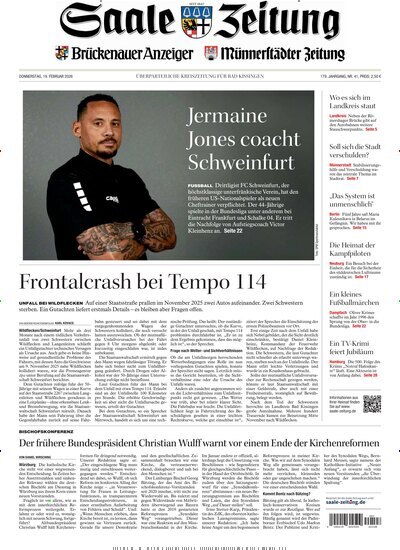 Titelbild der Ausgabe 41/2026 von Saale Zeitung. Diese Zeitschrift und viele weitere Zeitungsabos als Abo oder epaper bei United Kiosk online kaufen.