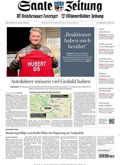 Titelbild der Ausgabe 49/2026 von Saale Zeitung. Diese Zeitschrift und viele weitere Zeitungsabos als Abo oder epaper bei United Kiosk online kaufen.