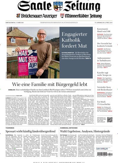 Titelbild der Ausgabe 55/2026 von Saale Zeitung. Diese Zeitschrift und viele weitere Zeitungsabos als Abo oder epaper bei United Kiosk online kaufen.