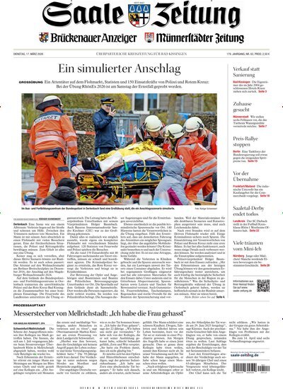 Titelbild der Ausgabe 63/2026 von Saale Zeitung. Diese Zeitschrift und viele weitere Zeitungsabos als Abo oder epaper bei United Kiosk online kaufen.