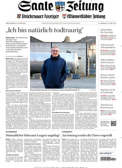 Titelbild der Ausgabe 73/2026 von Saale Zeitung. Diese Zeitschrift und viele weitere Zeitungsabos als Abo oder epaper bei United Kiosk online kaufen.