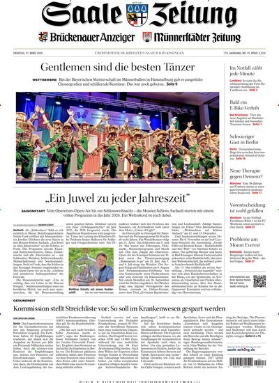 Titelbild der Ausgabe 75/2026 von Saale Zeitung. Diese Zeitschrift und viele weitere Zeitungsabos als Abo oder epaper bei United Kiosk online kaufen.