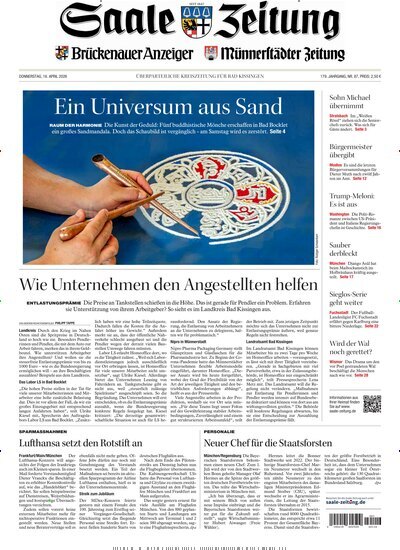 Titelbild der Ausgabe 87/2026 von Saale Zeitung. Diese Zeitschrift und viele weitere Zeitungsabos als Abo oder epaper bei United Kiosk online kaufen.