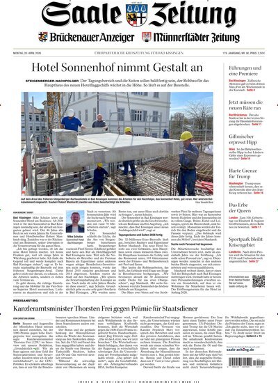 Titelbild der Ausgabe 90/2026 von Saale Zeitung. Diese Zeitschrift und viele weitere Zeitungsabos als Abo oder epaper bei United Kiosk online kaufen.