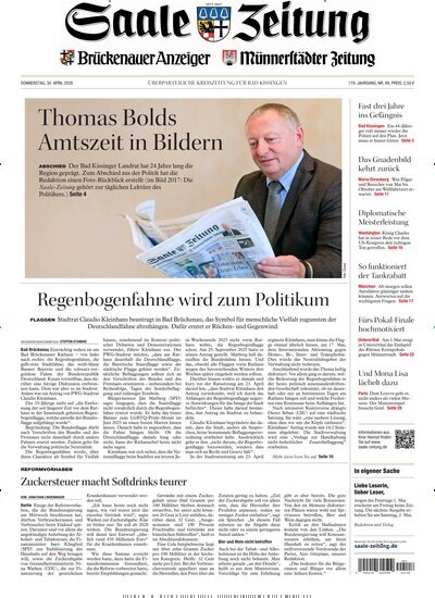 Titelbild der Ausgabe 99/2026 von Saale Zeitung. Diese Zeitschrift und viele weitere Zeitungsabos als Abo oder epaper bei United Kiosk online kaufen.
