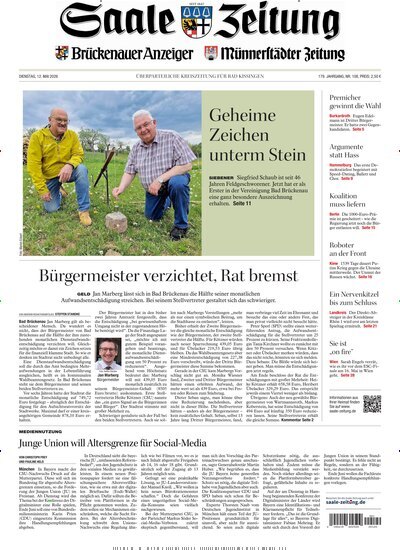 Titelbild der Ausgabe 108/2026 von Saale Zeitung. Diese Zeitschrift und viele weitere Zeitungsabos als Abo oder epaper bei United Kiosk online kaufen.