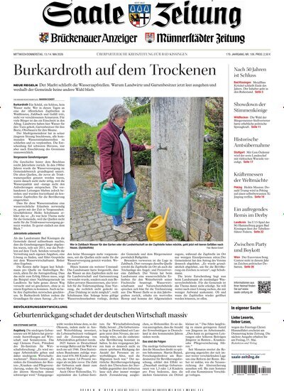 Titelbild der Ausgabe 109/2026 von Saale Zeitung. Diese Zeitschrift und viele weitere Zeitungsabos als Abo oder epaper bei United Kiosk online kaufen.