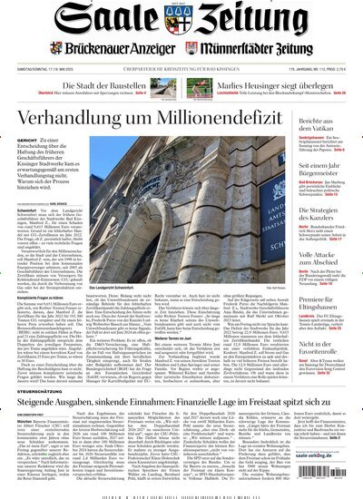 Titelbild der Ausgabe 113/2025 von Saale Zeitung. Diese Zeitschrift und viele weitere Zeitungsabos als Abo oder epaper bei United Kiosk online kaufen.
