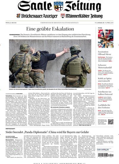 Titelbild der Ausgabe 116/2026 von Saale Zeitung. Diese Zeitschrift und viele weitere Zeitungsabos als Abo oder epaper bei United Kiosk online kaufen.