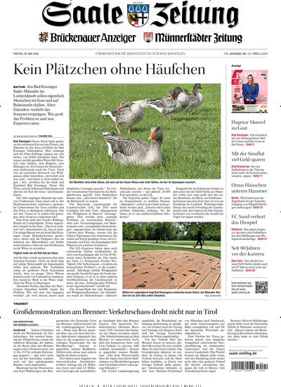 Titelbild der Ausgabe 121/2026 von Saale Zeitung. Diese Zeitschrift und viele weitere Zeitungsabos als Abo oder epaper bei United Kiosk online kaufen.