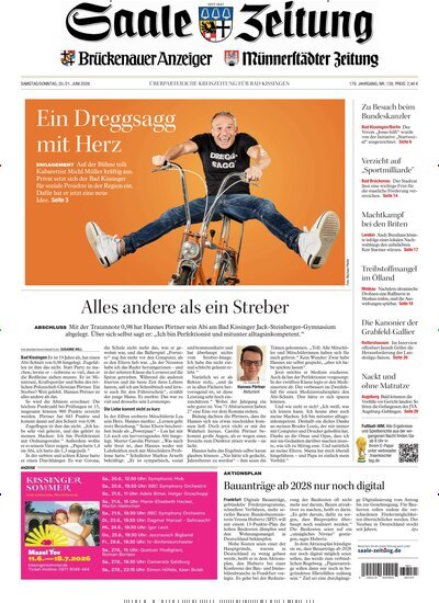 Titelbild der Ausgabe 139/2026 von Saale Zeitung. Diese Zeitschrift und viele weitere Zeitungsabos als Abo oder epaper bei United Kiosk online kaufen.