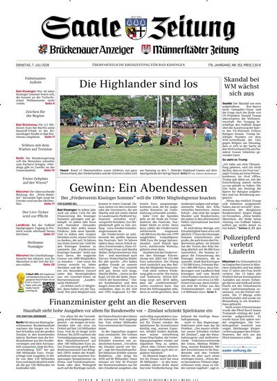 Titelbild der Ausgabe 153/2026 von Saale Zeitung. Diese Zeitschrift und viele weitere Zeitungsabos als Abo oder epaper bei United Kiosk online kaufen.