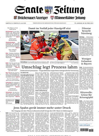 Titelbild der Ausgabe 163/2026 von Saale Zeitung. Diese Zeitschrift und viele weitere Zeitungsabos als Abo oder epaper bei United Kiosk online kaufen.