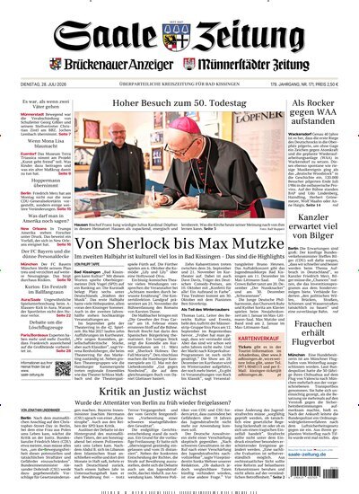 Titelbild der Ausgabe 171/2026 von Saale Zeitung. Diese Zeitschrift und viele weitere Zeitungsabos als Abo oder epaper bei United Kiosk online kaufen.