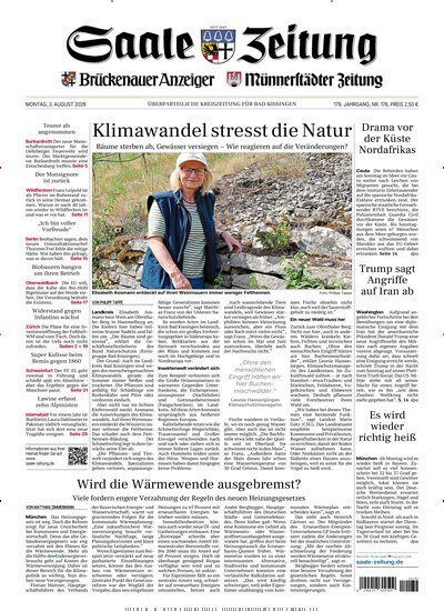 Titelbild der Ausgabe 176/2026 von Saale Zeitung. Diese Zeitschrift und viele weitere Zeitungsabos als Abo oder epaper bei United Kiosk online kaufen.