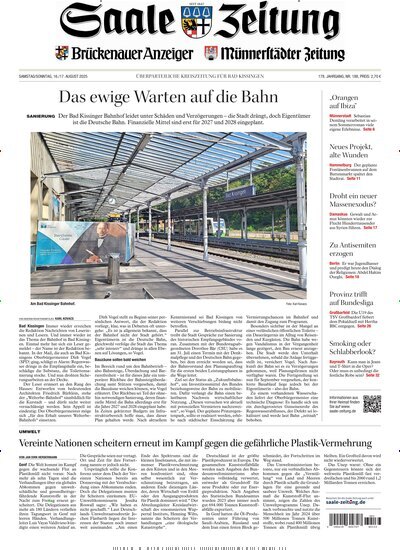 Titelbild der Ausgabe 188/2025 von Saale Zeitung. Diese Zeitschrift und viele weitere Zeitungsabos als Abo oder epaper bei United Kiosk online kaufen.