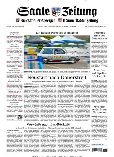 Titelbild der Ausgabe 236/2026 von Saale Zeitung. Diese Zeitschrift und viele weitere Zeitungsabos als Abo oder epaper bei United Kiosk online kaufen.