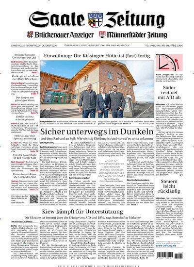 Titelbild der Ausgabe 246/2026 von Saale Zeitung. Diese Zeitschrift und viele weitere Zeitungsabos als Abo oder epaper bei United Kiosk online kaufen.