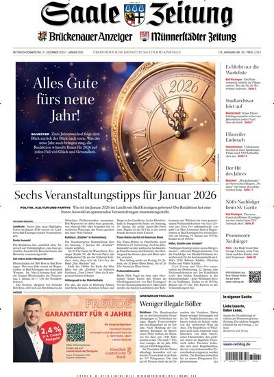 Titelbild der Ausgabe 301/2025 von Saale Zeitung. Diese Zeitschrift und viele weitere Zeitungsabos als Abo oder epaper bei United Kiosk online kaufen.