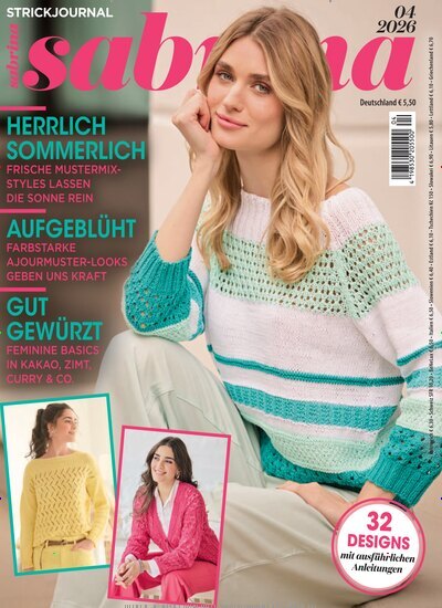 Titelbild der Ausgabe 4/2026 von Sabrina. Diese Zeitschrift und viele weitere Modemagazine und DIY-Magazine als Abo oder epaper bei United Kiosk online kaufen.