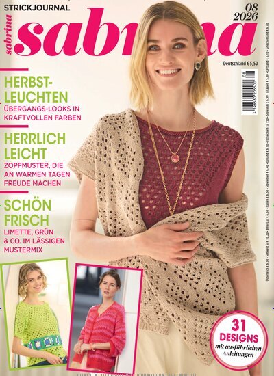 Titelbild der Ausgabe 8/2026 von Sabrina. Diese Zeitschrift und viele weitere Modemagazine und DIY-Magazine als Abo oder epaper bei United Kiosk online kaufen.