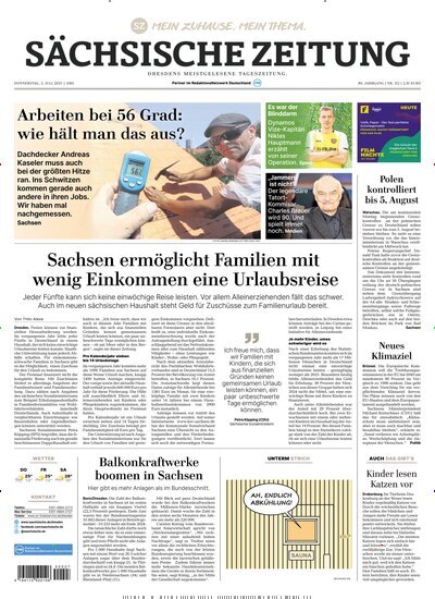 Titelbild der Ausgabe 154/2025 von Sächsische Zeitung. Diese Zeitschrift und viele weitere Zeitungsabos als Abo oder epaper bei United Kiosk online kaufen.