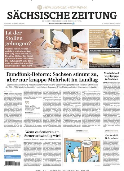 Titelbild der Ausgabe 255/2025 von Sächsische Zeitung. Diese Zeitschrift und viele weitere Zeitungsabos als Abo oder epaper bei United Kiosk online kaufen.