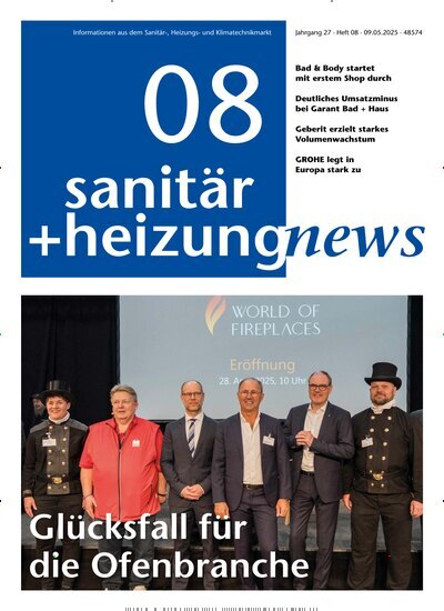 Titelbild der Ausgabe 8/2025 von sanitär + heizung news. Diese Zeitschrift und viele weitere Architekturzeitschriften und Bauzeitschriften als Abo oder epaper bei United Kiosk online kaufen.