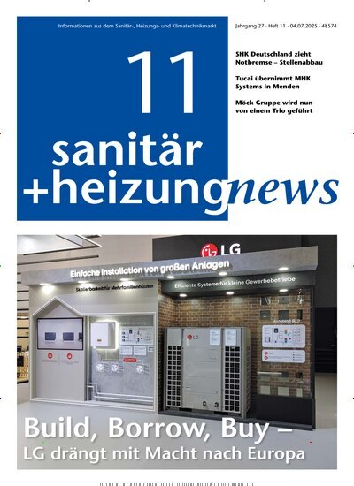 Titelbild der Ausgabe 11/2025 von sanitär + heizung news. Diese Zeitschrift und viele weitere Architekturzeitschriften und Bauzeitschriften als Abo oder epaper bei United Kiosk online kaufen.