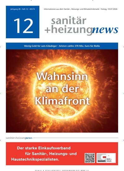 Titelbild der Ausgabe 12/2026 von sanitär + heizung news. Diese Zeitschrift und viele weitere Architekturzeitschriften und Bauzeitschriften als Abo oder epaper bei United Kiosk online kaufen.
