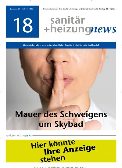 Titelbild der Ausgabe 18/2025 von sanitär + heizung news. Diese Zeitschrift und viele weitere Architekturzeitschriften und Bauzeitschriften als Abo oder epaper bei United Kiosk online kaufen.