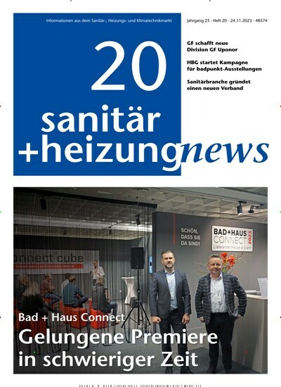 Titelbild der Ausgabe 20/2023 von sanitär + heizung news. Diese Zeitschrift und viele weitere Architekturzeitschriften und Bauzeitschriften als Abo oder epaper bei United Kiosk online kaufen.