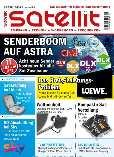 Titelbild der Ausgabe 2/2023 von Satellit Empfang + Technik. Diese Zeitschrift und viele weitere Audiomagazine, Filmmagazine und Fotozeitschriften als Abo oder epaper bei United Kiosk online kaufen.