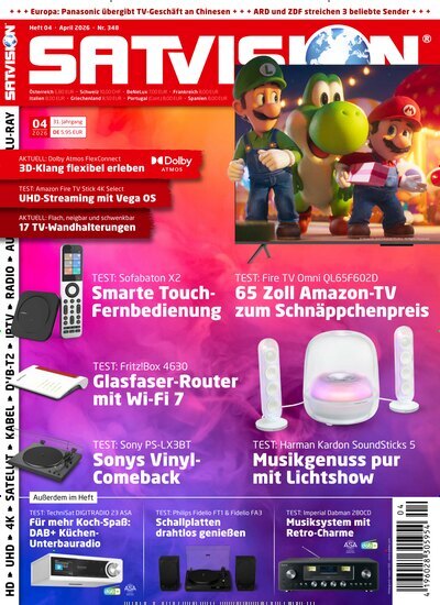 Titelbild der Ausgabe 4/2026 von Satvision. Diese Zeitschrift und viele weitere Audiomagazine, Filmmagazine und Fotozeitschriften als Abo oder epaper bei United Kiosk online kaufen.