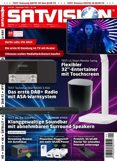 Titelbild der Ausgabe 9/2025 von Satvision. Diese Zeitschrift und viele weitere Audiomagazine, Filmmagazine und Fotozeitschriften als Abo oder epaper bei United Kiosk online kaufen.