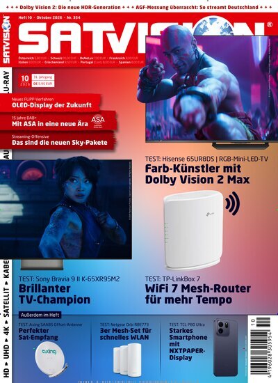 Titelbild der Ausgabe 10/2026 von Satvision. Diese Zeitschrift und viele weitere Audiomagazine, Filmmagazine und Fotozeitschriften als Abo oder epaper bei United Kiosk online kaufen.