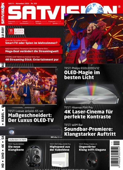 Titelbild der Ausgabe 11/2026 von Satvision. Diese Zeitschrift und viele weitere Audiomagazine, Filmmagazine und Fotozeitschriften als Abo oder epaper bei United Kiosk online kaufen.