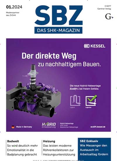 Titelbild der Ausgabe 1/2024 von SBZ Das SHK-Magazin. Diese Zeitschrift und viele weitere Architekturzeitschriften und Bauzeitschriften als Abo oder epaper bei United Kiosk online kaufen.