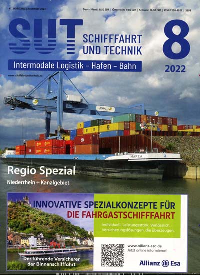 Titelbild der Ausgabe 8/2022 von Schiffahrt Hafen Bahn und Technik. Diese Zeitschrift und viele weitere Logistikmagazine und Medienmagazine als Abo oder epaper bei United Kiosk online kaufen.