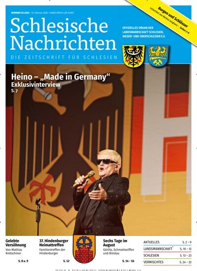 Titelbild der Ausgabe 2/2026 von Schlesische Nachrichten. Diese Zeitschrift und viele weitere Reisemagazine, Freizeitmagazine und Wissensmagazine als Abo oder epaper bei United Kiosk online kaufen.