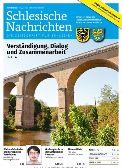 Titelbild der Ausgabe 4/2026 von Schlesische Nachrichten. Diese Zeitschrift und viele weitere Reisemagazine, Freizeitmagazine und Wissensmagazine als Abo oder epaper bei United Kiosk online kaufen.