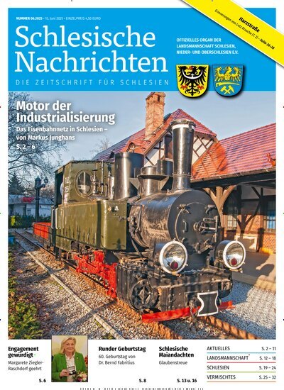 Titelbild der Ausgabe 6/2025 von Schlesische Nachrichten. Diese Zeitschrift und viele weitere Reisemagazine, Freizeitmagazine und Wissensmagazine als Abo oder epaper bei United Kiosk online kaufen.