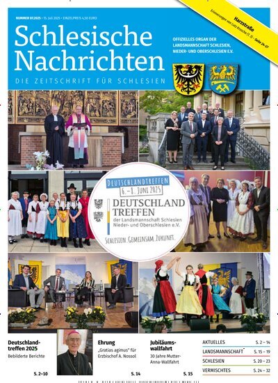 Titelbild der Ausgabe 7/2025 von Schlesische Nachrichten. Diese Zeitschrift und viele weitere Reisemagazine, Freizeitmagazine und Wissensmagazine als Abo oder epaper bei United Kiosk online kaufen.