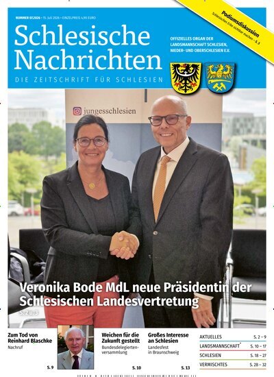 Titelbild der Ausgabe 7/2026 von Schlesische Nachrichten. Diese Zeitschrift und viele weitere Reisemagazine, Freizeitmagazine und Wissensmagazine als Abo oder epaper bei United Kiosk online kaufen.