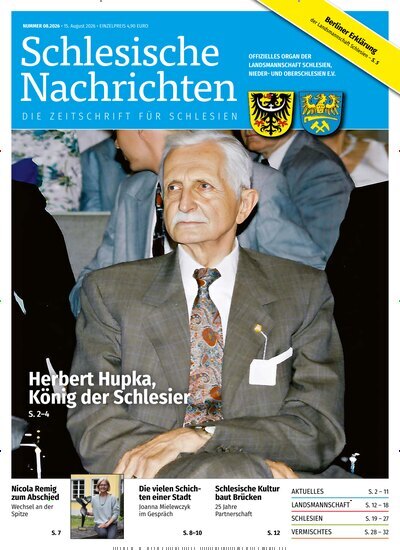 Titelbild der Ausgabe 8/2026 von Schlesische Nachrichten. Diese Zeitschrift und viele weitere Reisemagazine, Freizeitmagazine und Wissensmagazine als Abo oder epaper bei United Kiosk online kaufen.